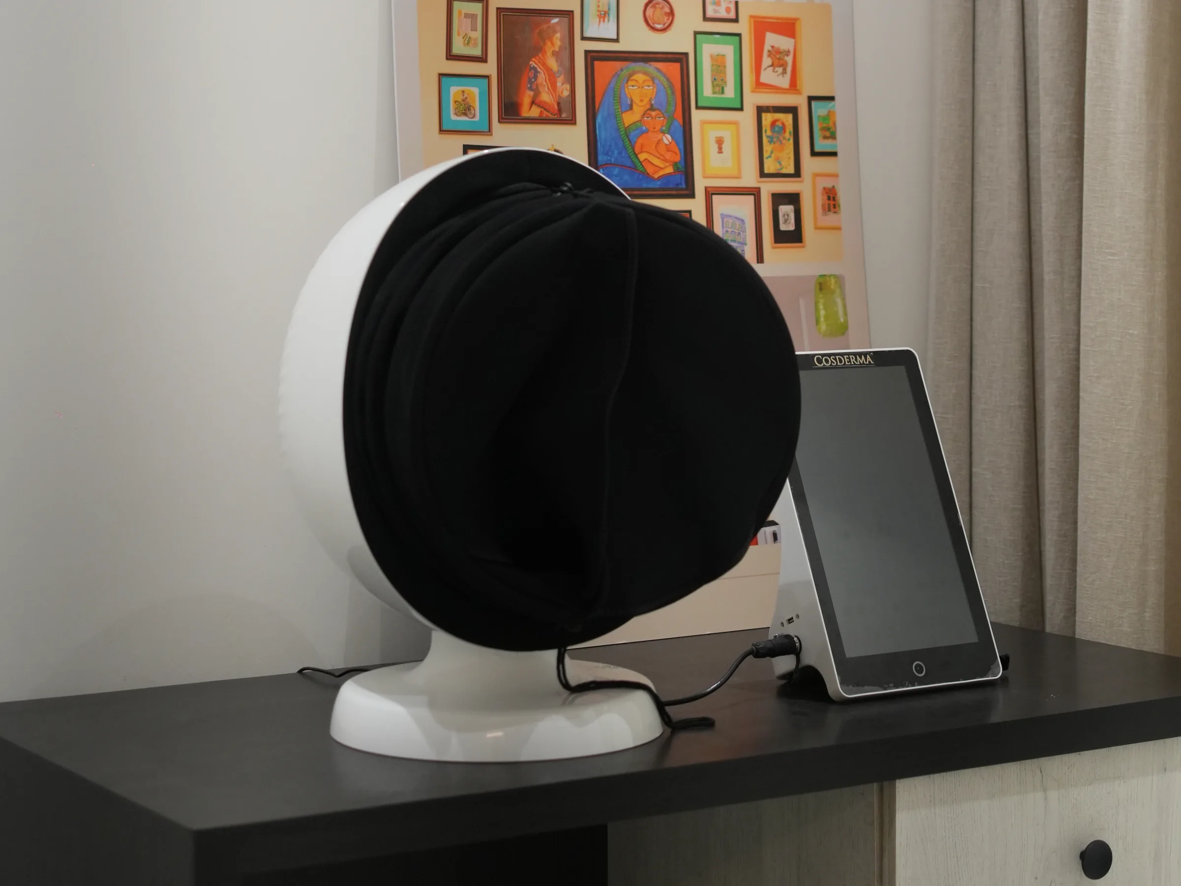 Skin analysis device in a consultation room at Own Skin Dermatology & Advanced Aesthetics, Camp, Pune
