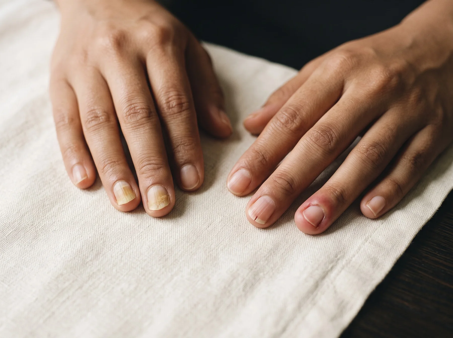 Types of nail changes & discolouration on Indian skin, dermatologist assessment at Own Skin, Camp, Pune